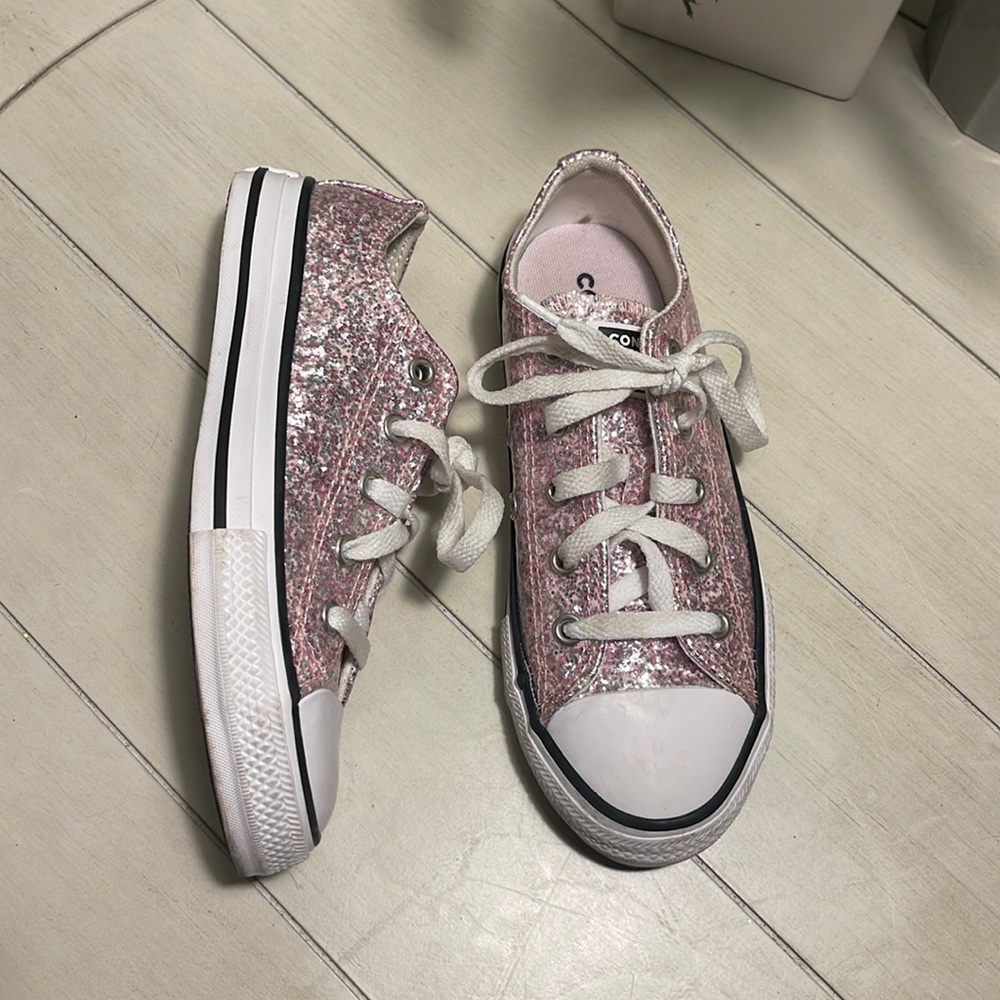 Converse Pink Glitter Shoes